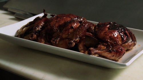 Poulet de Cornouailles à la lime, soya et cassonade