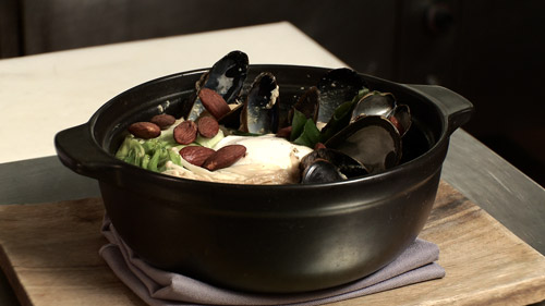 Soupe-repas au bouillon de moules