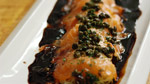 Capellinis de saumon, sauce teriyaki aux câpres