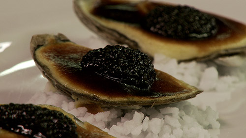 Huîtres gratinées au champagne