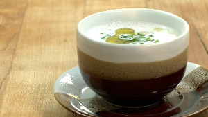 Cappuccino de champignons et foie gras
