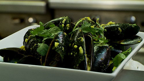 Moules au curcuma