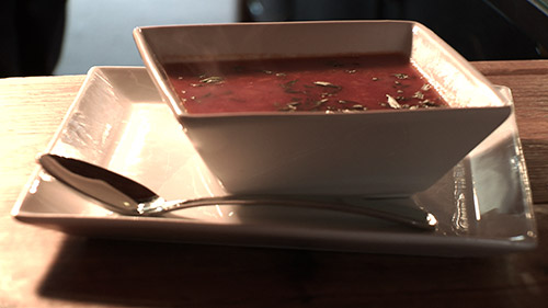 Soupe tomate, orange et estragon